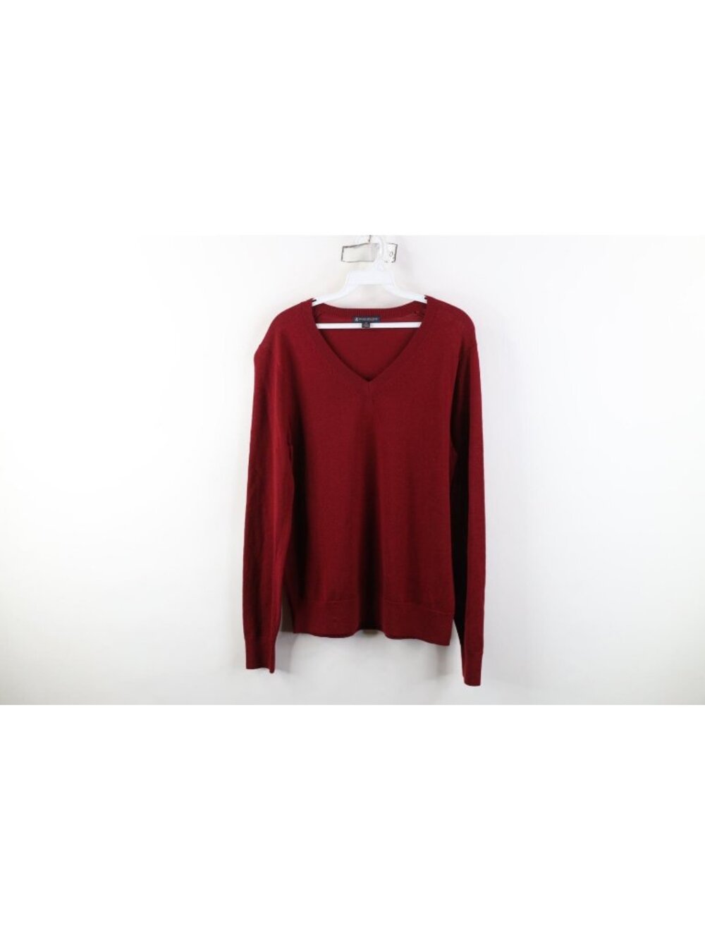 Brooks Brothers Womens Medium Blank Extra Fine Merino Wool Knit V-Neck Sweater